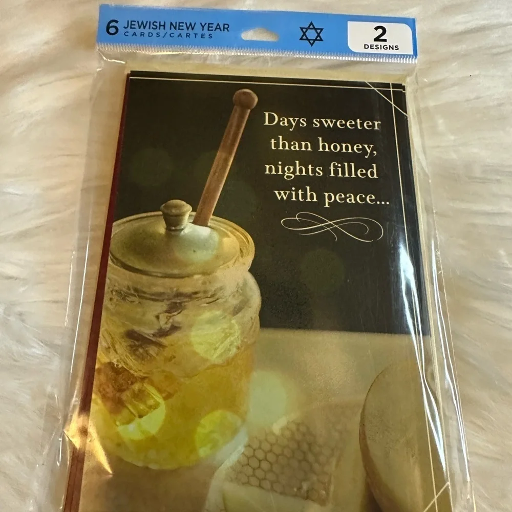 🩷5/$10 Jewish New Year Cards with Honey Jar Design